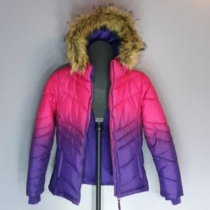 Pink and Purple Puffer Coat